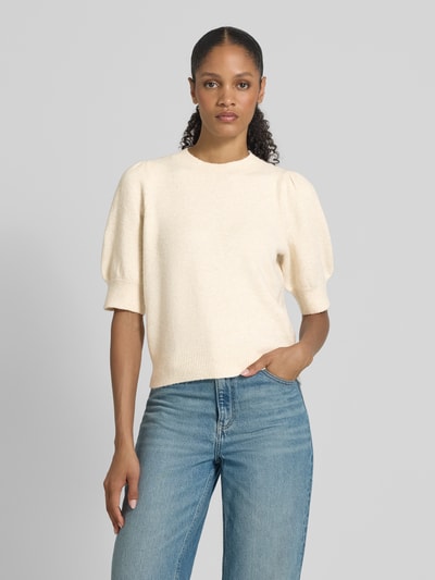 Vero Moda Comfort Fit Strickpullover mit Puffärmeln Modell 'DOFFY' Offwhite 4