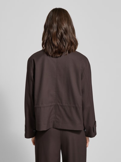 Samsøe Samsøe Jack met platte kraag, model 'LIXA' Chocoladebruin gemêleerd - 5