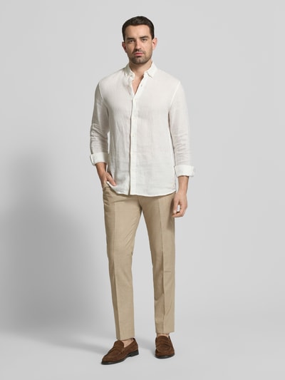 CG – CLUB of GENTS Spodnie do garnituru o kroju slim fit z efektem melanżowym model ‘Paco’ Beżowy 1