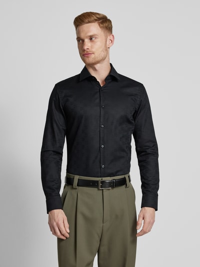 HUGO Slim Fit Business-Hemd mit Kentkragen Modell 'Kenno' Black 4