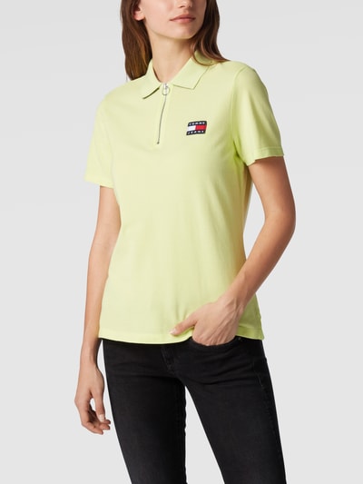 Tommy Jeans Koszulka polo z czystej bawełny z zamkiem błyskawicznym Neonowy żółty 4