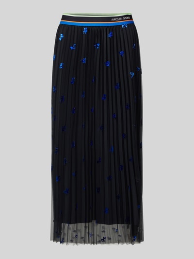 Marc Cain Midirok met plissévouwen Marineblauw - 2