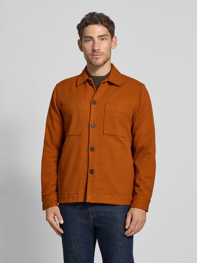 Strellson Regular Fit Hemdjacke aus Baumwoll-Mix Modell 'NORIN-W' Terra 4