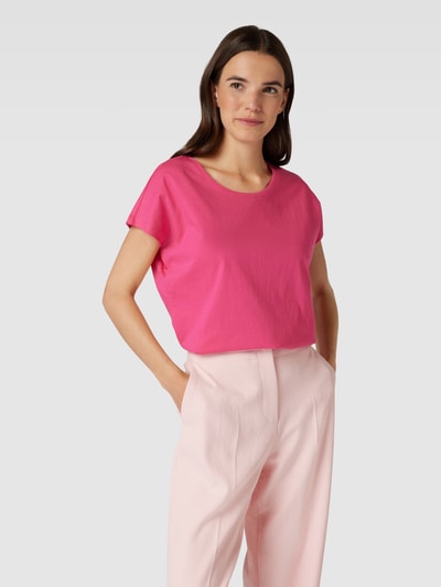 Montego T-shirt met ronde hals Fuchsia - 4