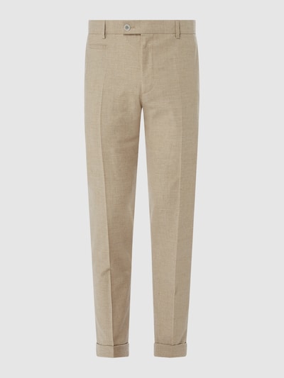 Strellson Relaxed fit pantalon met linnen, model 'Luc' Beige - 2