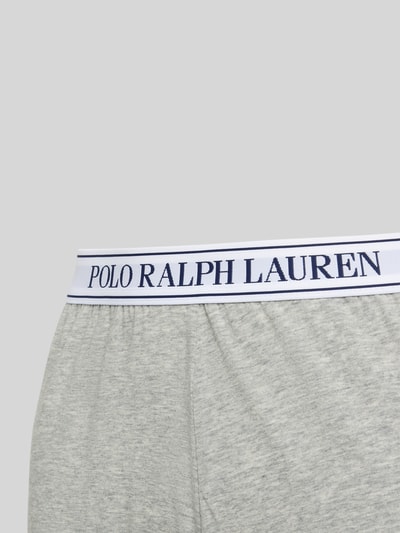 Polo Ralph Lauren Straight Leg Pyjama-Hose mit elastischem Label-Bund Hellgrau Melange 2
