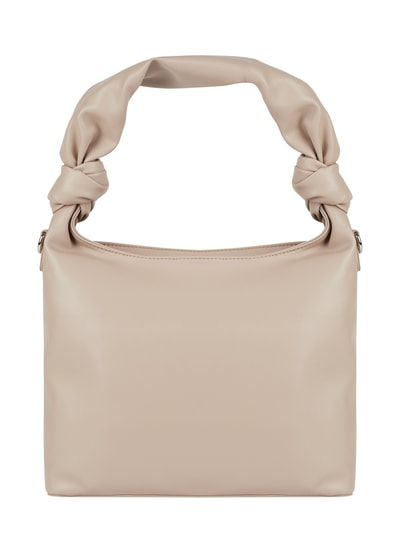 Seidenfelt Hobo Bag in Leder-Optik Taupe 5