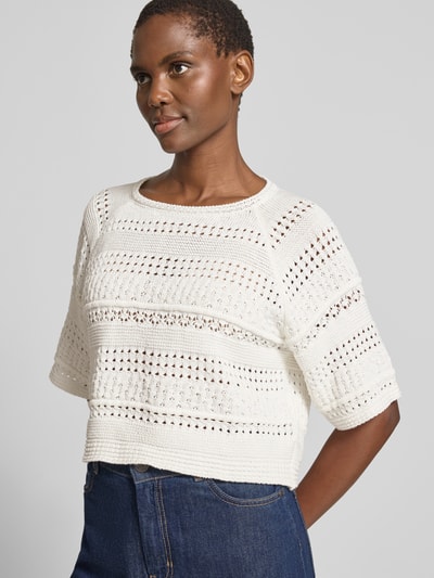 Weekend Max Mara Häkelpullover aus reiner Baumwolle Modell 'ORCHE' Ecru 3