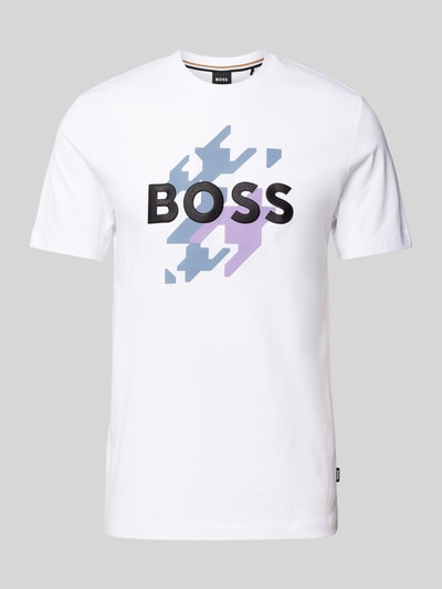 BOSS T-shirt z nadrukiem z logo model ‘Thompson’ Biały 2