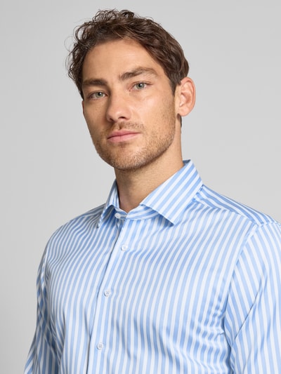 ETERNA Slim fit zakelijk overhemd met knoopsluiting Bleu - 3