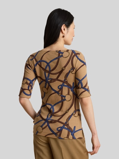 Lauren Ralph Lauren Slim fit t-shirt van katoenmix Camel - 5