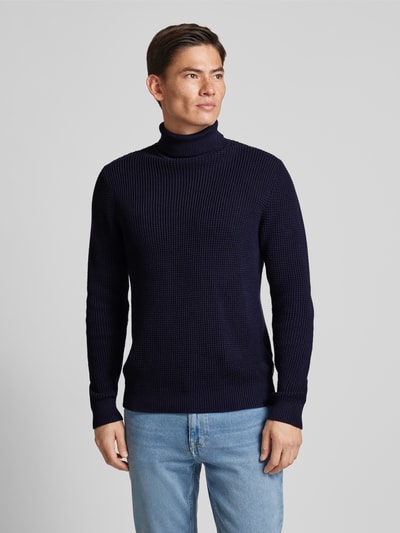 Jack & Jones Premium Rollkragenpullover mit Label-Detail Modell 'VIGGO' Dunkelblau 4