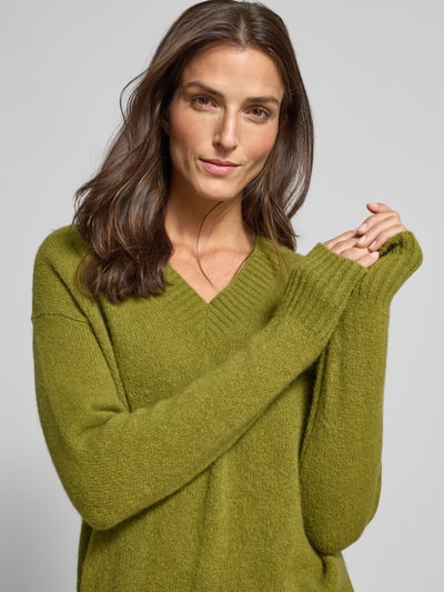 Weekend Max Mara Comfort Fit Strickpullover aus Woll-Mix Modell 'VISITA' Grass 3