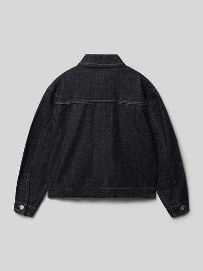 Produktfoto, kurtka jeansowa dziecięca z bawełny, krój regular fit, nakładane kieszenie, listwa guzikowa, model 'Loyd' od Jack & Jones, długość tyłu w rozmiarze 140: 51 cm, szerokość ramion w rozmiarze 140: 48 cm, długość rękawów w rozmiarze 140: 48 cm