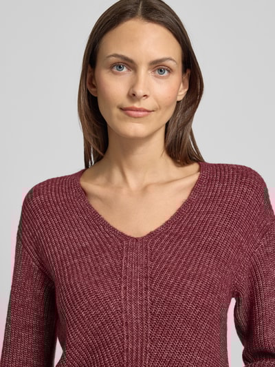 s.Oliver RED LABEL Regular fit gebreide pullover met wol Bordeaux - 3
