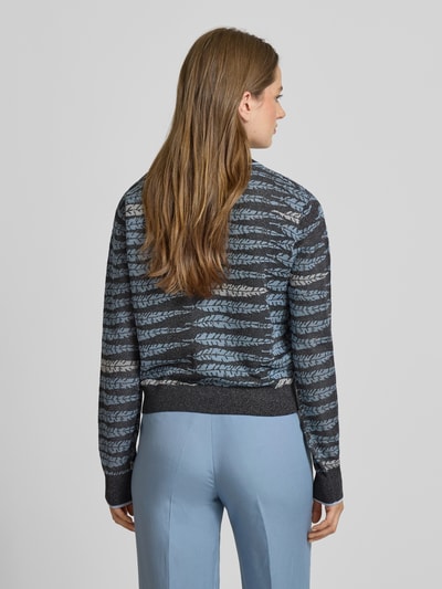 Scotch & Soda Gebreid jack van viscosemix met platte kraag en knoopsluiting Donkerblauw - 5