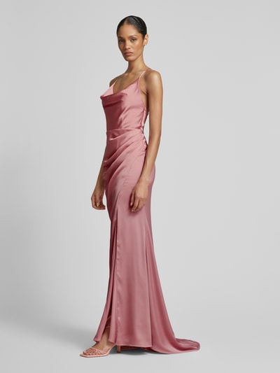 Laona Abendkleid mit Wasserfall-Ausschnitt Rose 1