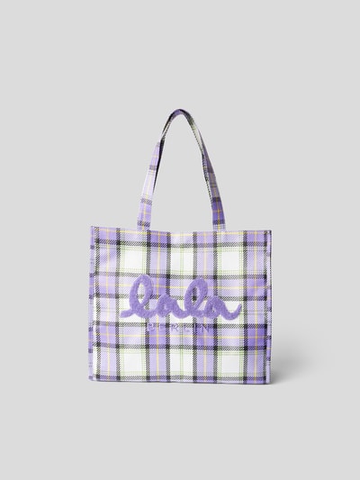 Lala Berlin Shopper mit Glencheck-Muster Lavendel 4