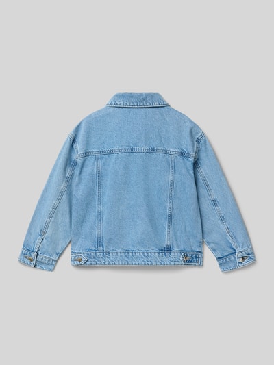 Produktfoto, Regular Fit Jeansjacke mit Umlegekragen Modell 'Alice' von Mango für kinder aus Reine Baumwolle in Hellblau, Rückansicht