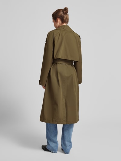 Pepe Jeans Trenchcoat met strikceintuur, model 'BIANCA' Olijfgroen - 5