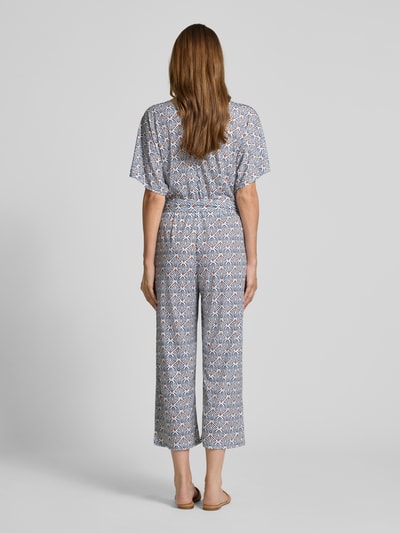 More & More Jumpsuit mit Rundhalsausschnitt und Bindegürtel Marine 5