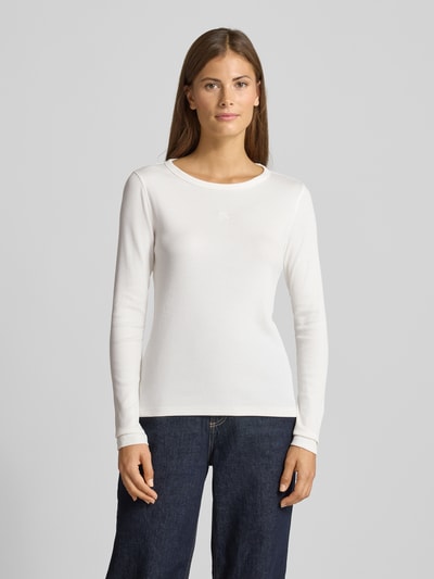 s.Oliver RED LABEL Slim Fit Langarmshirt in Ripp-Optik Offwhite 4