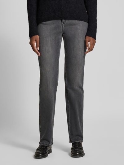 Brax Straight fit jeans met steekzakken, model 'CAROLA THERMO' Donkergrijs - 4