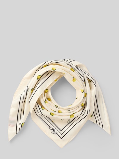 HUGO Tuch mit Allover-Muster Modell 'AURAIZE_90*90' Offwhite 1