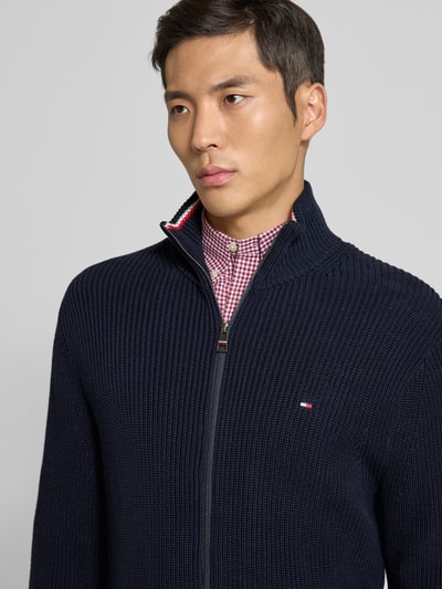 Tommy Hilfiger Regular fit gebreid jack van puur katoen Marineblauw - 3