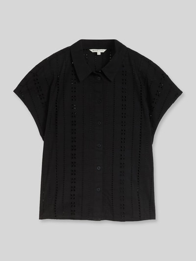 Tom Tailor Denim Relaxed Fit Kurzarmbluse aus reiner Baumwolle Black 2