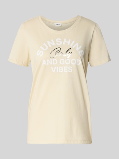 s.Oliver RED LABEL Regular fit T-shirt met print aan de voorkant Zand - 2