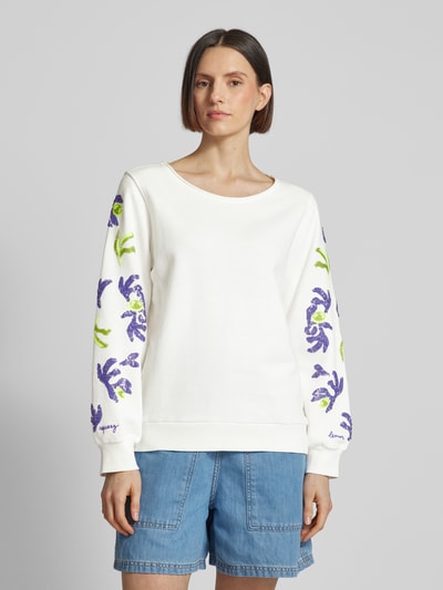 Lieblingsstück Sweatshirt met pailletten, model 'Olita' Offwhite - 4