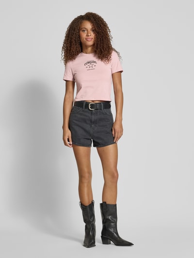 Only Slim fit T-shirt van puur katoen, model 'KARINA' Mauve - 1