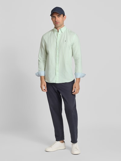 Tommy Hilfiger Regular fit vrijetijdsoverhemd van een mix van katoen en linnen Groen - 1