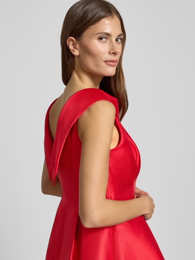 Adrianna Papell Knielanges Cocktailkleid mit Carmen-Ausschnitt Rot 3