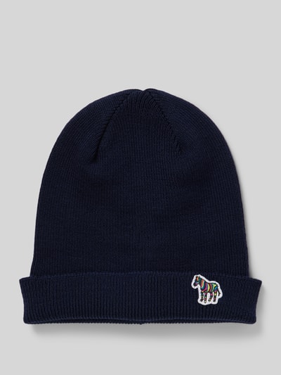 PAUL SMITH Beanie aus reiner Wolle Modell 'ZEBRA' Marine 1