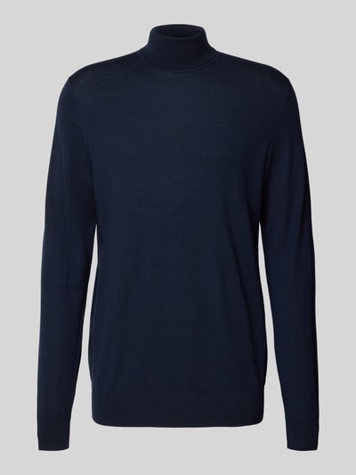 Profuomo Pullover aus Merinowolle mit Rollkragen Marine 2