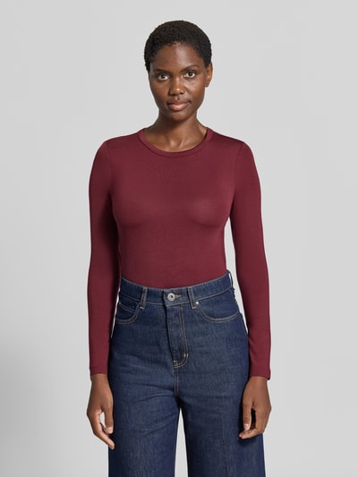 VERO MODA Slim Fit Langarmshirt aus Lyocell-Mix Modell 'ADA' Bordeaux 4