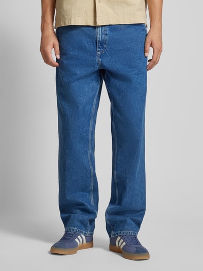 Carhartt Work In Progress Straight leg jeans met steekzakken, model 'SIMPLE PANT' Donkerblauw - 4