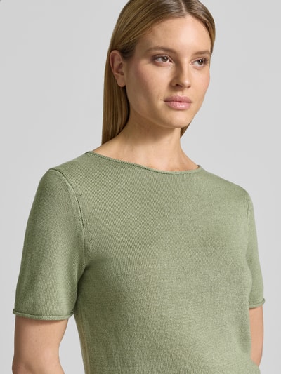 Marc O'Polo Regular Fit T-Shirt aus Baumwoll-Leinen-Mix Hellgruen 3