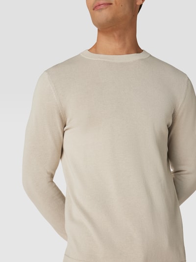 Marc O'Polo Longsleeve mit Label-Stitching Hellgrau 3