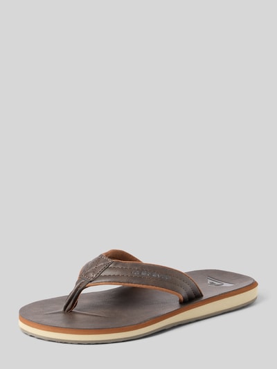 Quiksilver Slides mit Label-Detail Modell 'CARVER' Dunkelbraun 1