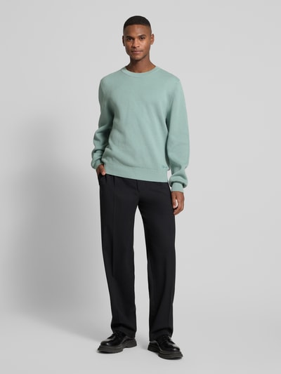 HUGO Loose fit gebreide pullover van puur katoen, model 'SAN CELLY' Mintgroen - 1