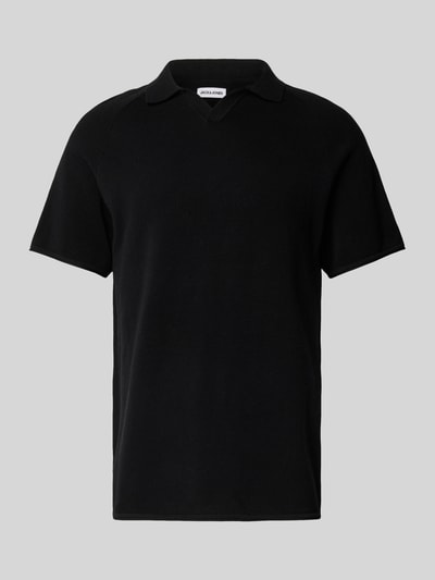 Jack & Jones Slim Fit Poloshirt mit Strukturmuster Modell 'HILL KNIT' Black 2