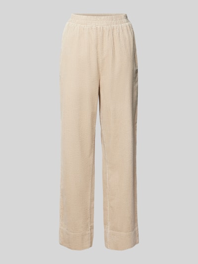 mbyM Straight leg stoffen broek met structuurmotief, model 'Berinna' Beige - 2