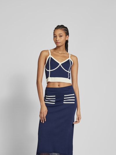 BAUM & PFERDGARTEN Crop Top aus Viskose-Mix Blau 4