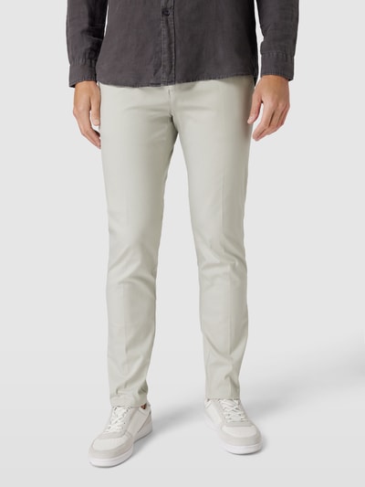 ALBERTO Slim fit chino met steekzakken opzij, model 'ROB' Zilver - 4