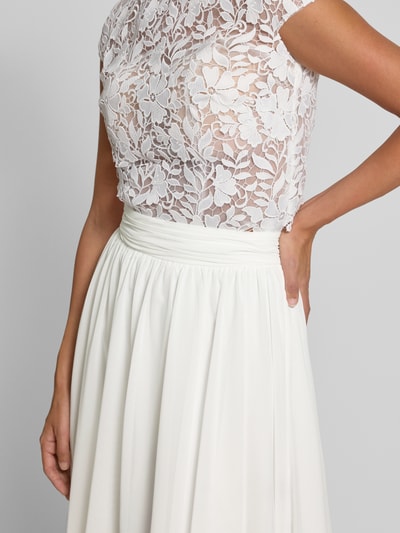 Luxuar Midirock in Falten-Optik Offwhite 3