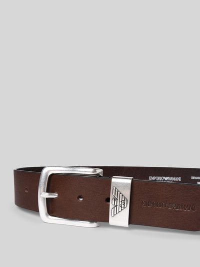 Emporio Armani Ledergürtel mit Label-Prägung Dunkelbraun 2