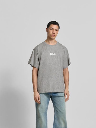 MM6 Maison Margiela Oversized T-Shirt mit Logo-Detail Mittelgrau Melange 4